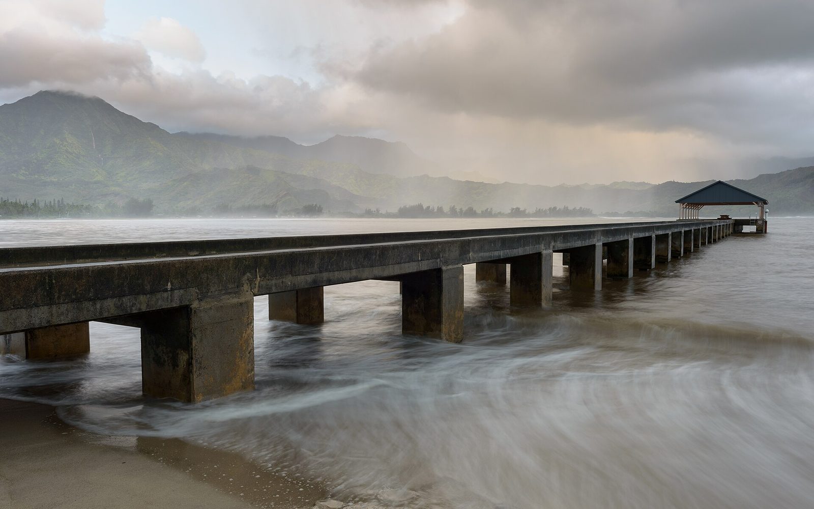 Hanalei Pier, north shore Kauai — Kauai flight from LAX