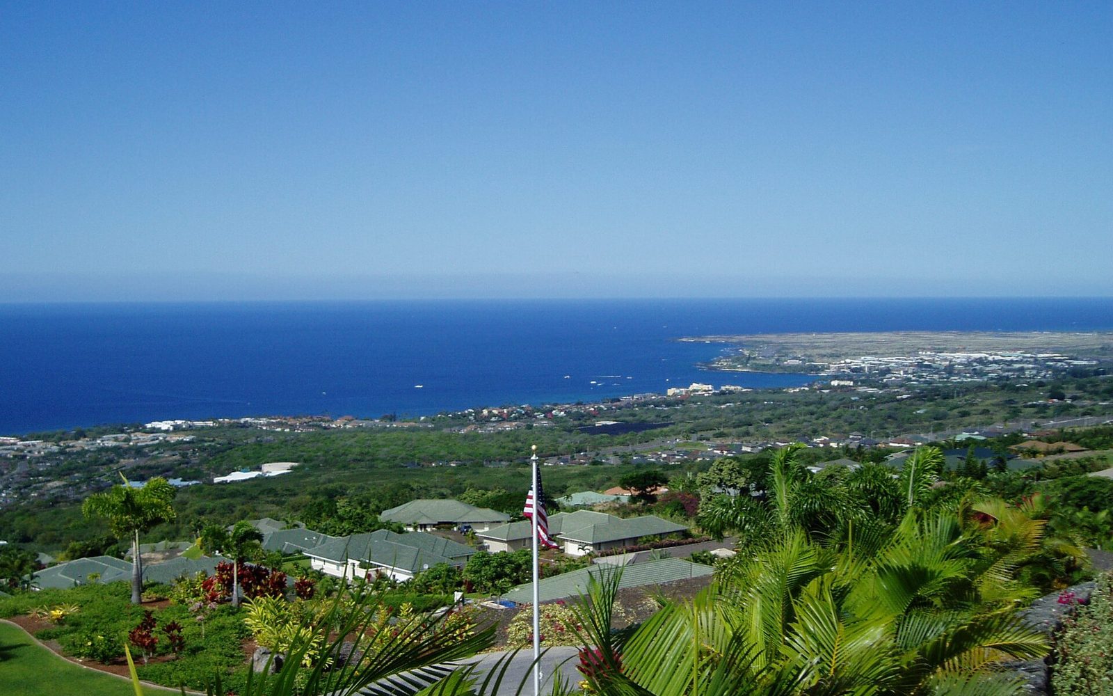 Kona mauka upland view — Kona flight from LAX