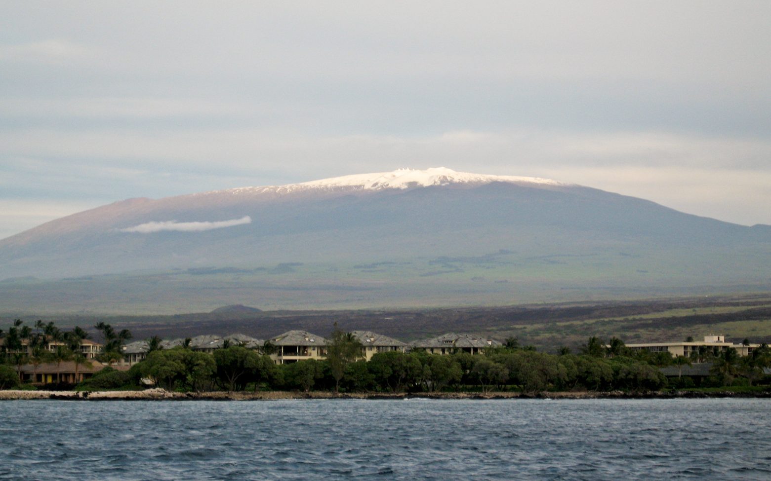 Mauna Kea from the leeward coast — Kona flight from SEA